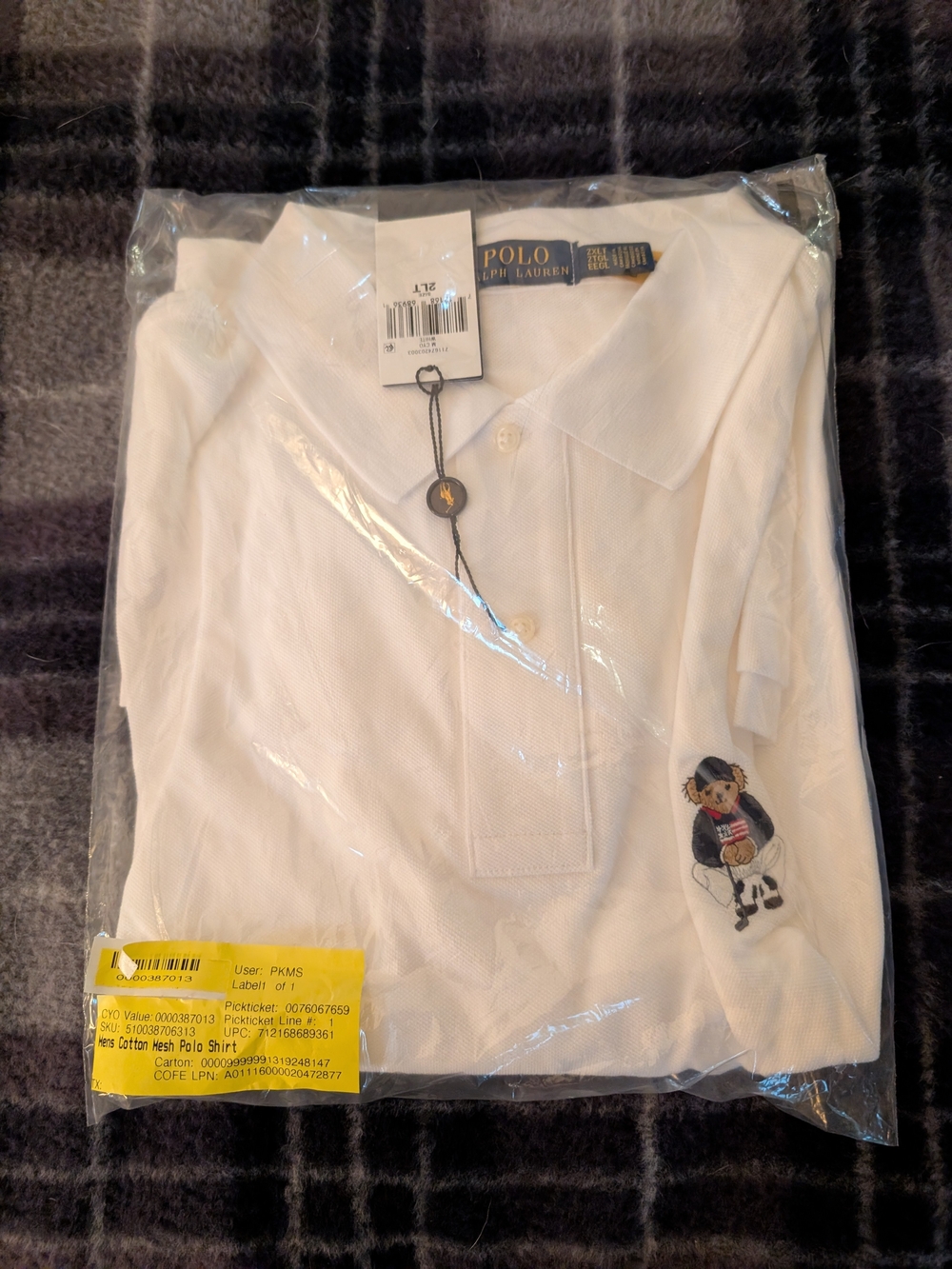 Polo by Ralph Lauren White Men's Polo with Signature Bear Embroidery